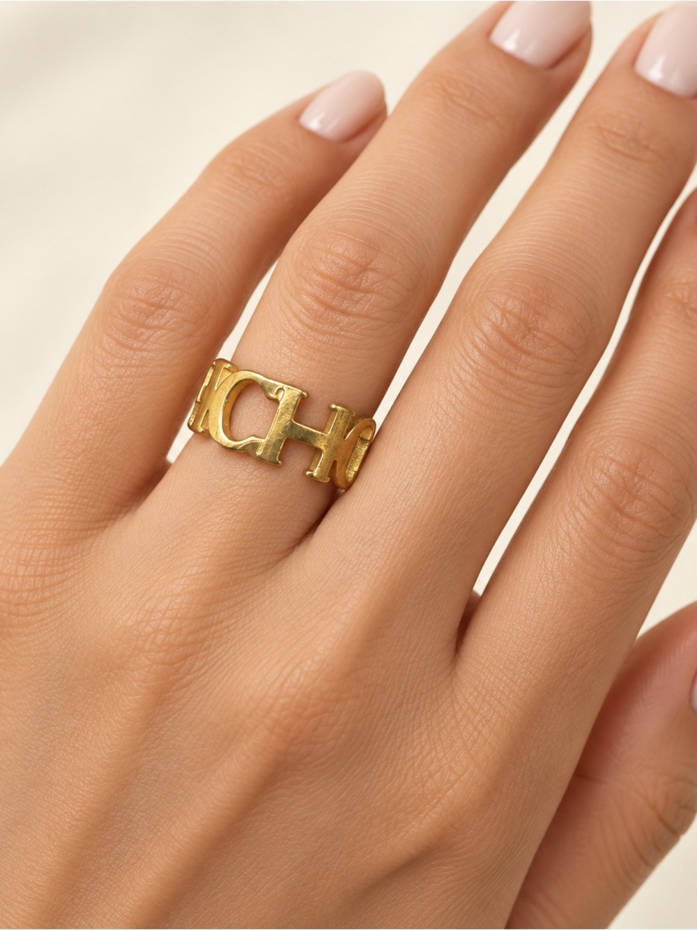 CH Gold Initial Ring STEEL 6.5